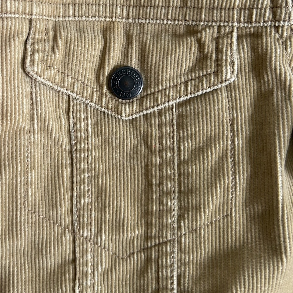 Y2K ABERCROMBIE & FITCH Shearling Corduroy Tan Jacket Size M FULL ZIP - Picture 5 of 12